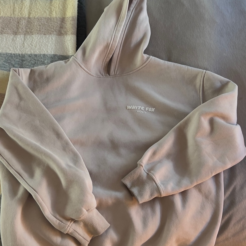 White Fox Taupe Hoodie